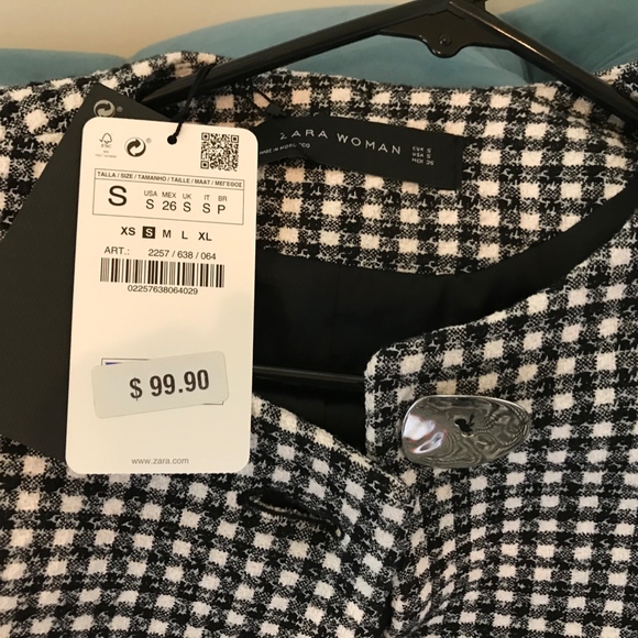 Zara Gingham Check Cardigan Jacket Fall 2017 - Picture 4 of 8